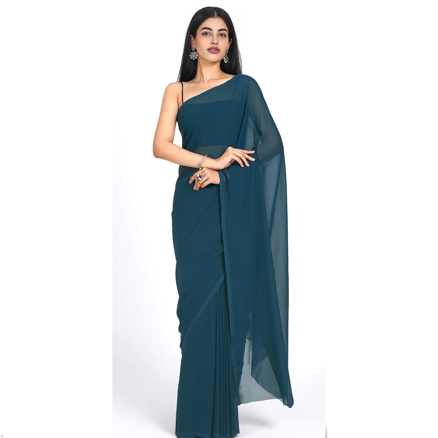1752463906_kavipushp-Teal-Blue-Georgette-Saree-with-Unstitched-Blouse-Piece-Lightweight-Plain-Saree-for-Women-Perfect-for-regular-Wear-Office-Wear-Casual-Occasions.jpg
