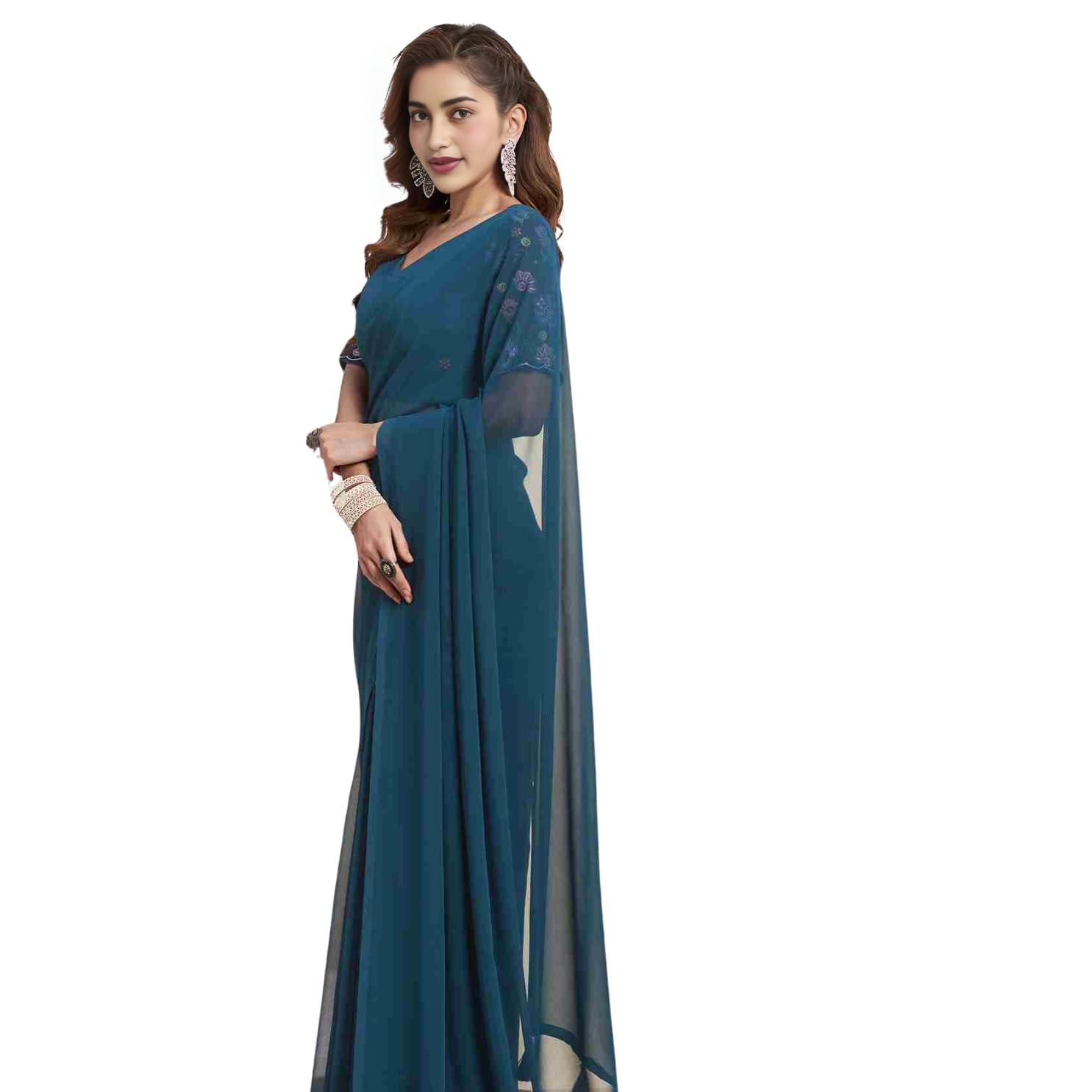1752463910_kavipushp-Teal-Blue-Georgette-Saree-with-Unstitched-Blouse-Piece-Lightweight-Plain-Saree-for-Women-Perfect-for-regular-Wear-Office-Wear-Casual-Occasions.jpg