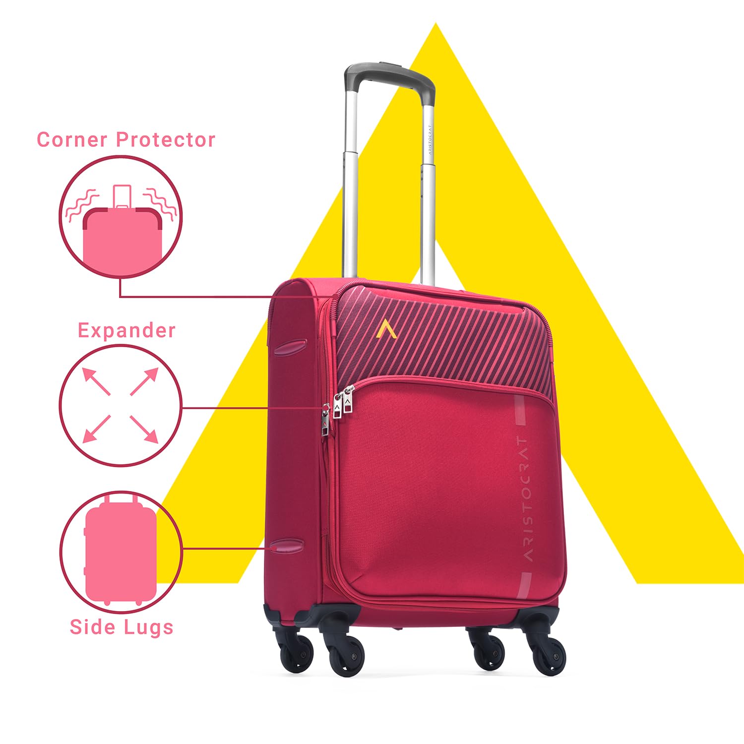 1767668822_Aristocrat-Striker-Cabin-Size-Soft-Luggage-55-Cm-Spacious-Polyester-Trolley-with-4-Spinner-Wheels-and-Combination-Lock-Dazzling-Maroon-Unisex-5-Year-Warranty.jpg