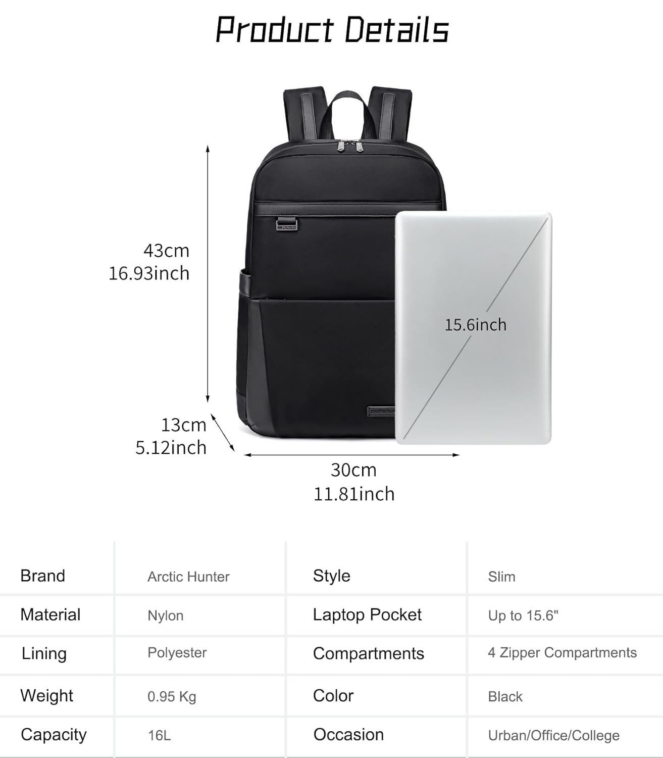 1771513908_Arctic-Hunter-Slim-Laptop-Backpack-for-Men-Women-16L-Nylon-Water-Repellent-Lightweight-Multiple-Pockets-Daily-Backpack-with-Metal-Buckle-for-Office-College.jpg