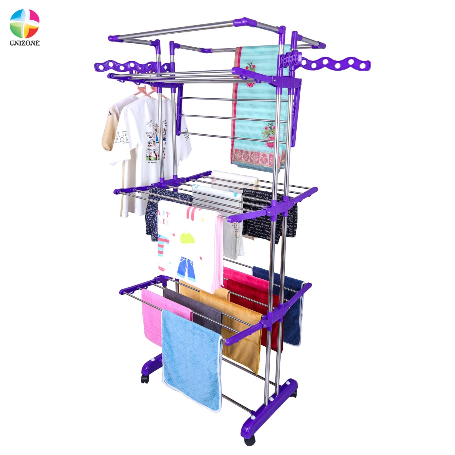 1771652318_UNIZONE-3-Tier-Jumbo-Cloth-Dryer-Stand-–-Foldable-Stainless-Steel-Floor-Cloth-Drying-Stand-with-Wheels-Side-Hooks-Wings-Durable-Steel-Cloth-Dryer-Stand-for-Home-Apartment-Outdoor-Drying.jpg