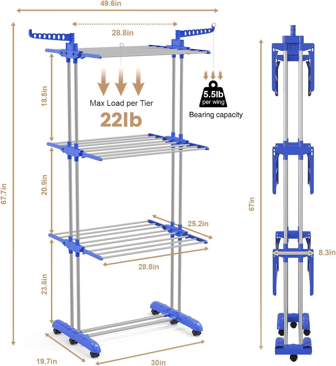 1771783227_Steel-Premium-Stainless-Steel-Clothes-Drying-Stand-with-Wheels-Portable-3-Layer-Rack-for-Balcony-Foldable-Wings-360-Rotating-Hook-for-Hangers-Light-Blue-3-Tier.jpg