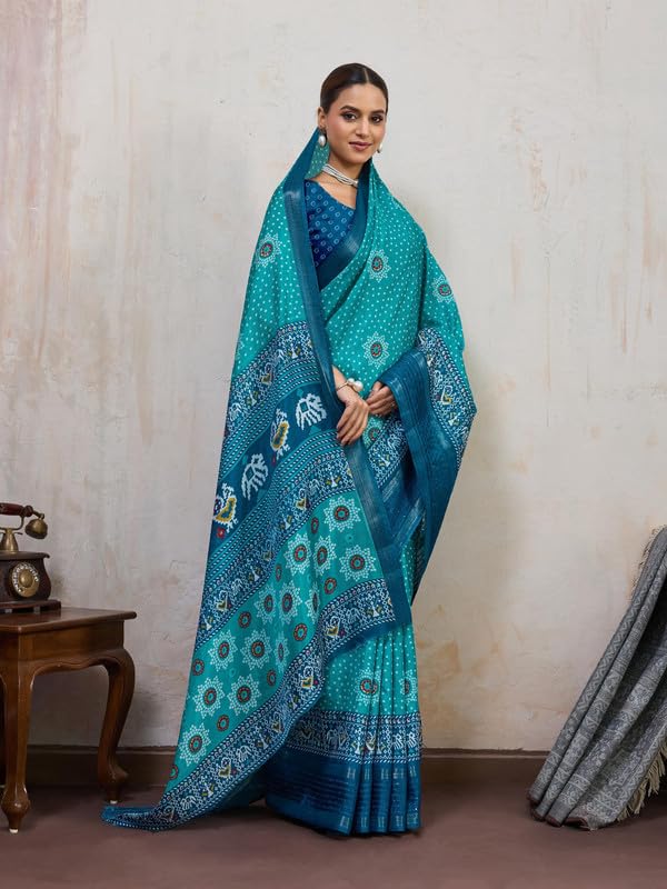 1776280891_BFM-Cotton-Blend-Bandhni-Print-Saree-with-Self-Design-Border-Unstitched-Blouse-Piece-Soft-Lightweight-Summer-Daily-Festive-Comfort-Wear-Saree-for-Women.jpg