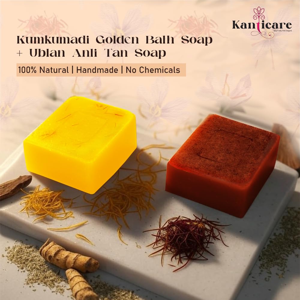 1776294653_Kanticare-Kumkumadi-Ubtan-Anti-Tan-Soap-Combo-100g-x-2-–-Golden-Glow-Tan-Removal.jpg
